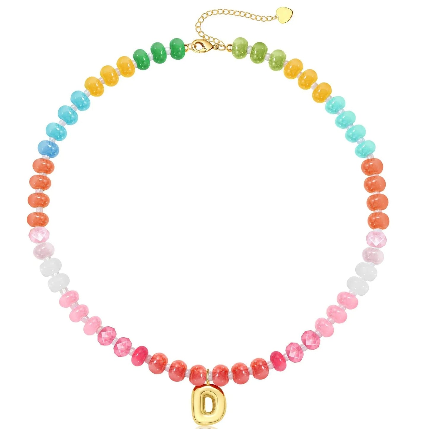Initial Natural Stone Necklace