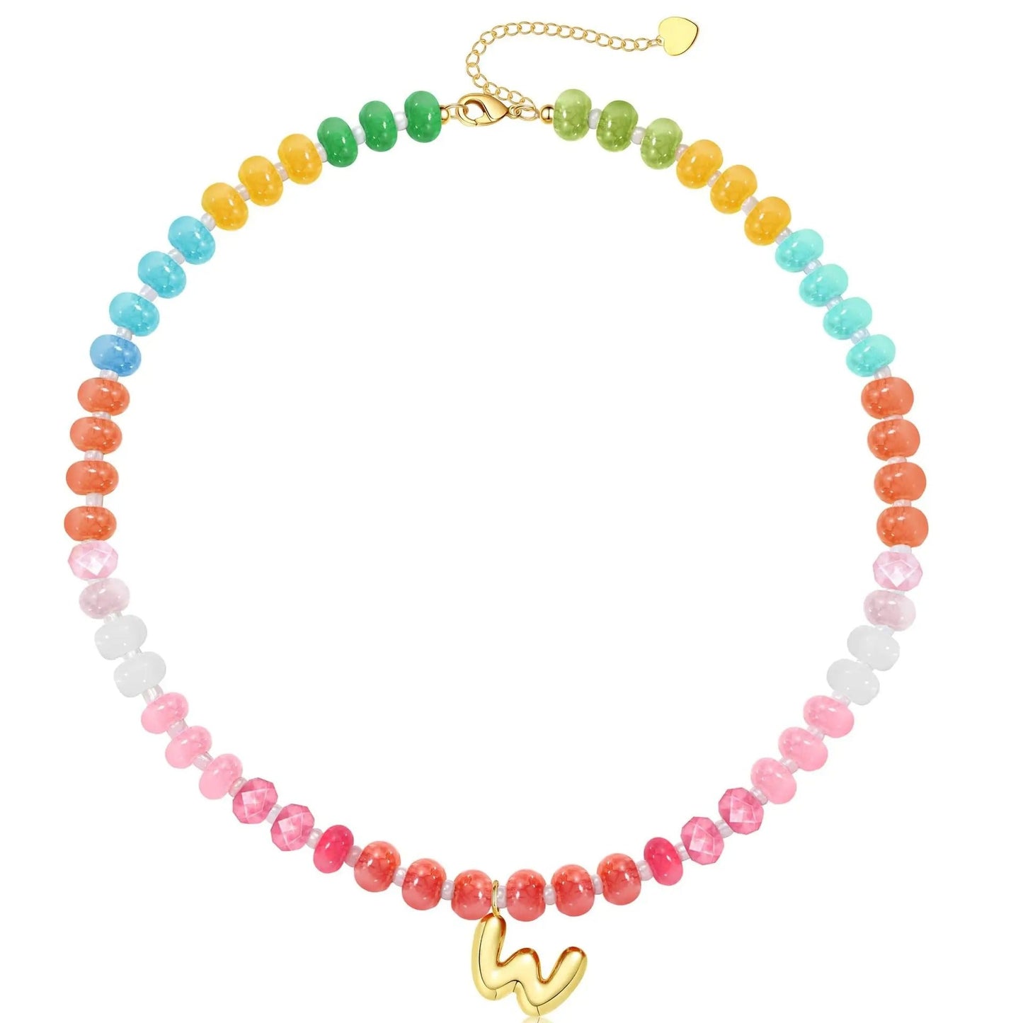Initial Natural Stone Necklace