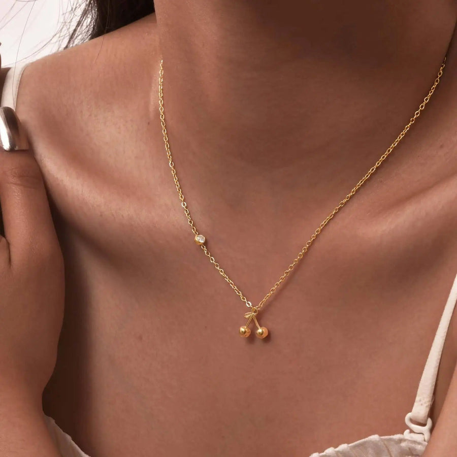 Sideway Cherry Necklace