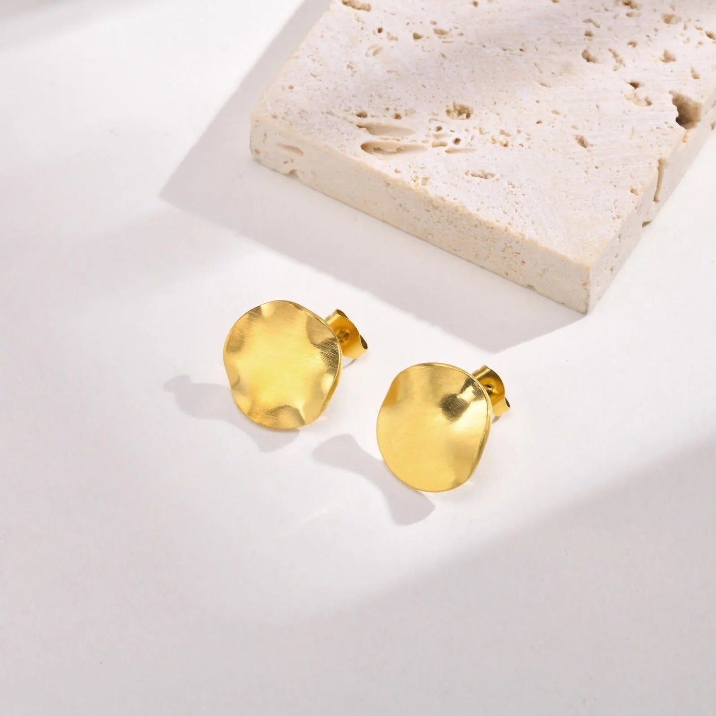 Disc Stud Earrings
