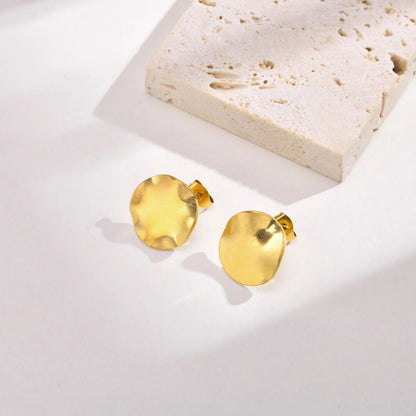 Disc Stud Earrings