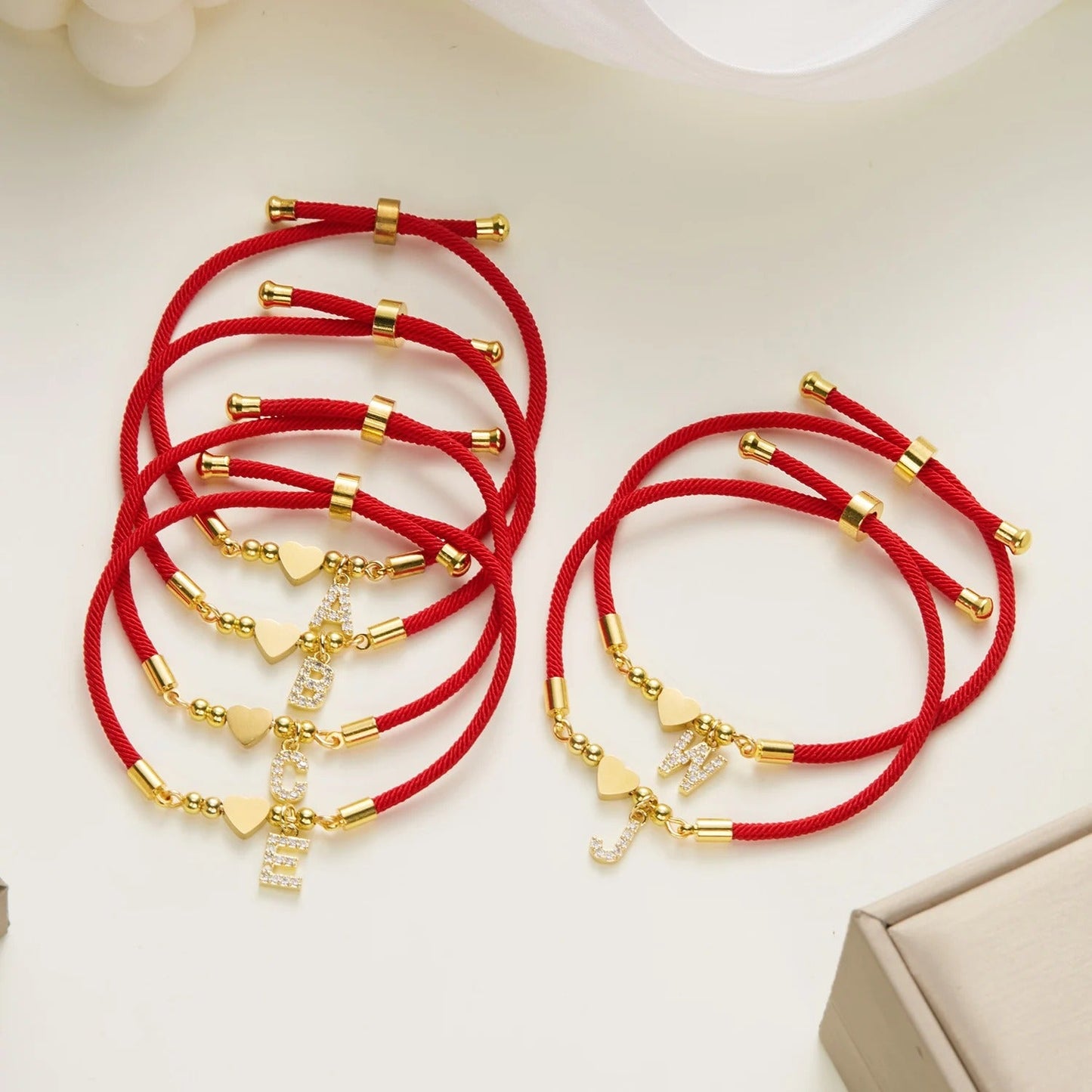 Initial Heart Rope Bracelet