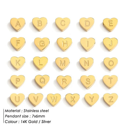 Dainty Initial Heart Bracelet